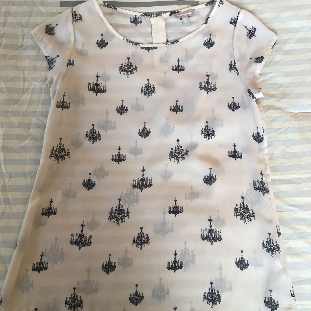 Banana Republic Black and White Blouse